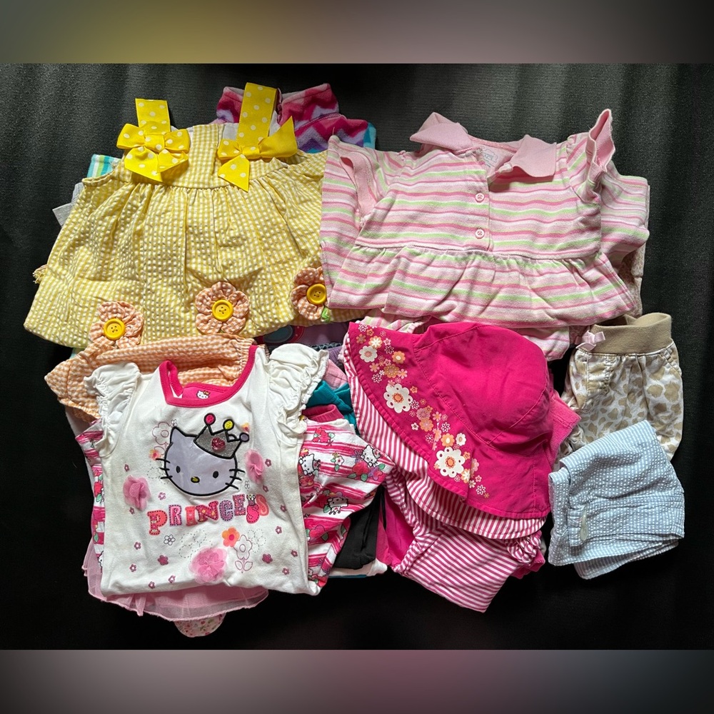 2 year old Girls Mixed Outfit Lot, Spring / Summer clothes - 35+ pieces